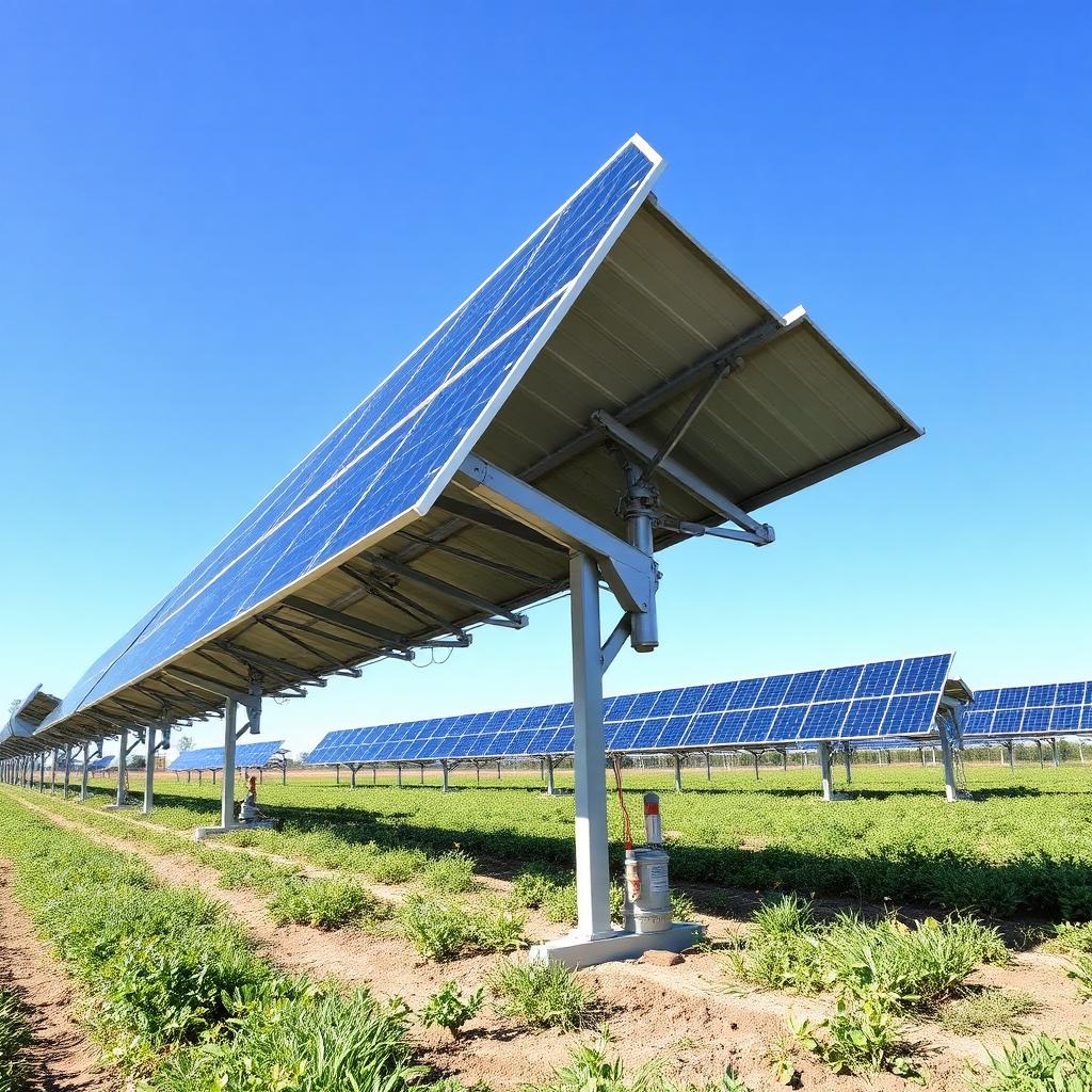 Painéis solares em estrutura de solo